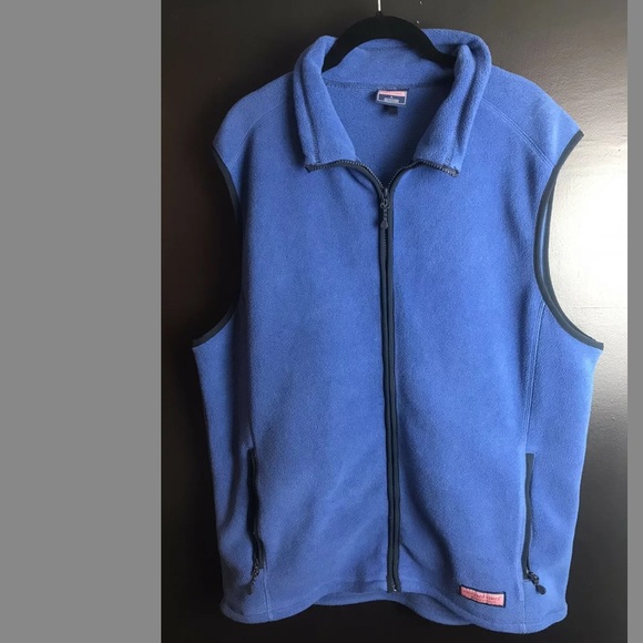 VINEYARD VINES Blue Harbor Fleece Vest Jacket Coat Whale Preppy Soft Navy